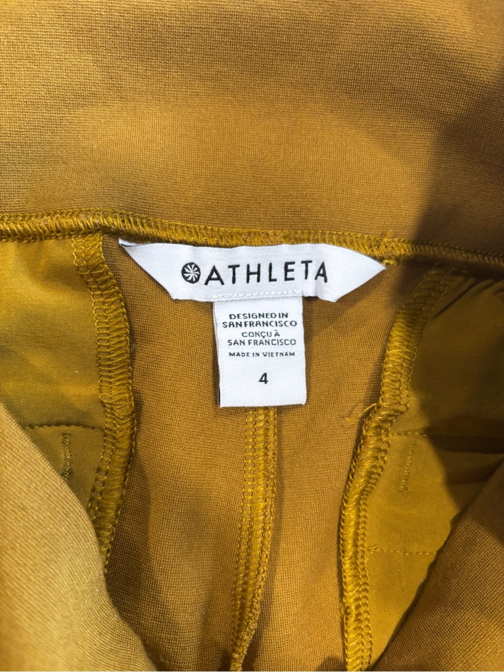 Athleta Mustard Camel Slim Ponte Pants 4 - Picture 3 of 5